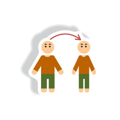 Vector paper sticker various symptoms of AIDS on the human