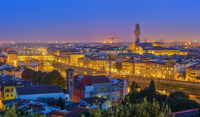 View on Florence at night, Italy