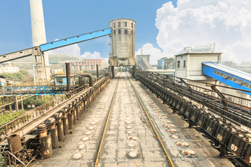 Steel Plant old industrial equipment scene in China