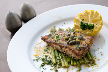 pepper steak on white plate