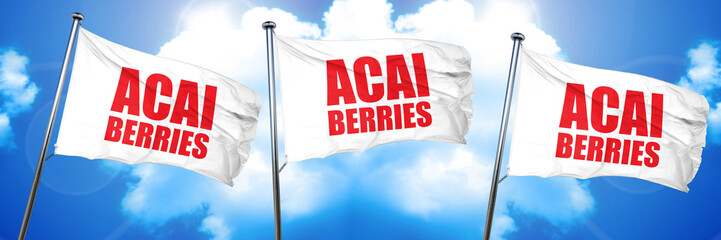 acai berries, 3D rendering, triple flags