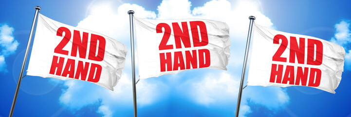 2nd hand, 3D rendering, triple flags