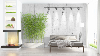 Modern bright interior . 3D rendering