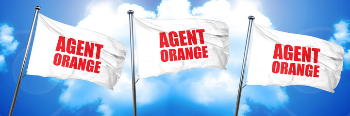 agent orange, 3D rendering, triple flags