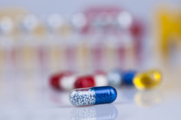 Vitamin, Medicine and healthy, Close up of capsules
