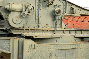 Fototapeta na wymiar Fragment of howitzer in Museum of Artillery.