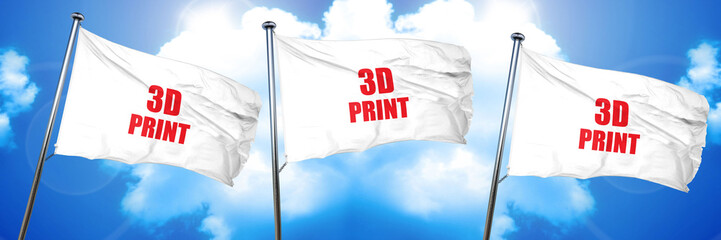 3d print, 3D rendering, triple flags