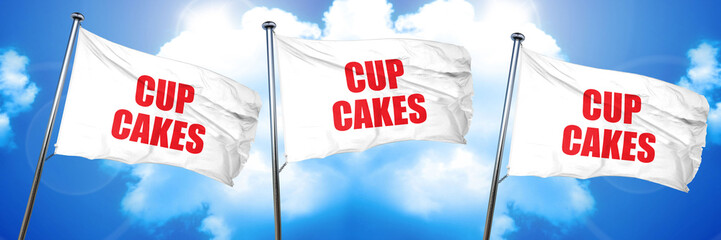 cupcakes, 3D rendering, triple flags