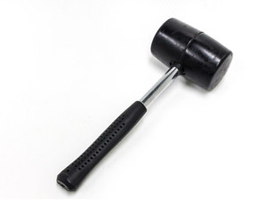 Hammer rubber on white background