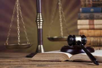 Law wooden gavel barrister, justice concept, legal system concept