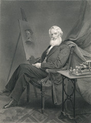 Samuel Finley Breese Morse - American painter and inventor.  Steel Engraving 1864.