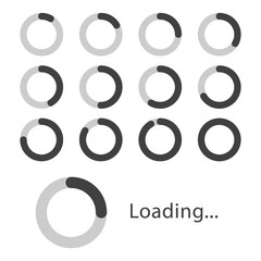 Circular loading sign, isolated on white background, vector illustration.