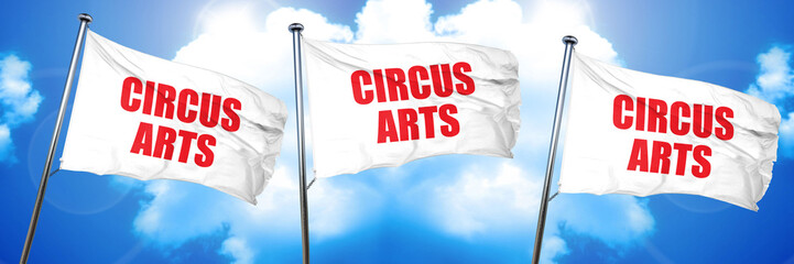 circus arts, 3D rendering, triple flags