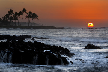 Sunrise at Kakai'ula Point, Kauai, Hawaii