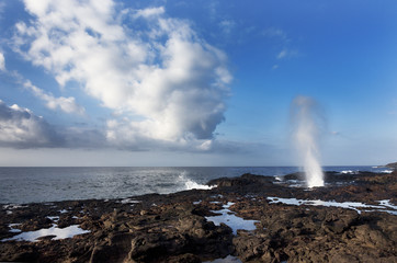 Blow hole at Spouting Horn, South shore, Kauai, Hawaii
