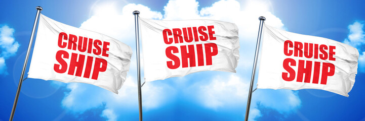 cruiseship, 3D rendering, triple flags