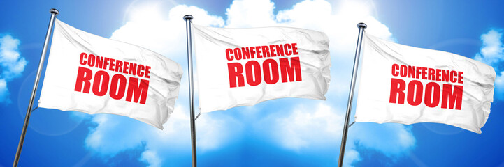 conference room, 3D rendering, triple flags