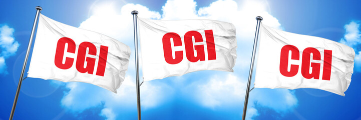 cgi, 3D rendering, triple flags