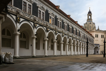 Fototapeta na wymiar Dresden Residenzhof Castle Stalls Courtyard Medeival Interior Architecture Tourism