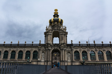 Dresden Zwinger Wall Architecture Monument Germany Travel Tourism Interior Entrance Inside Doorway Archway