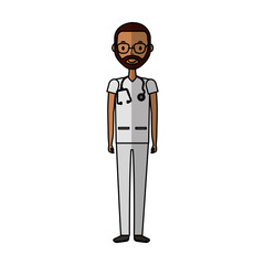 professional doctor avatar character vector illustration design