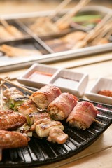 Japanese izakaya style bacon skewer 