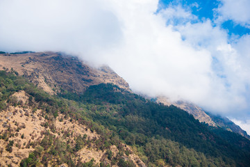 beautiful view landscape of mountain in nepal