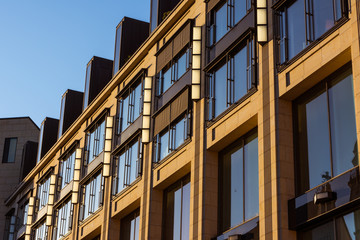 Stone Wall Facade Indoors Architecture Decoration Glass Closeup Texture Design Rows Windows
