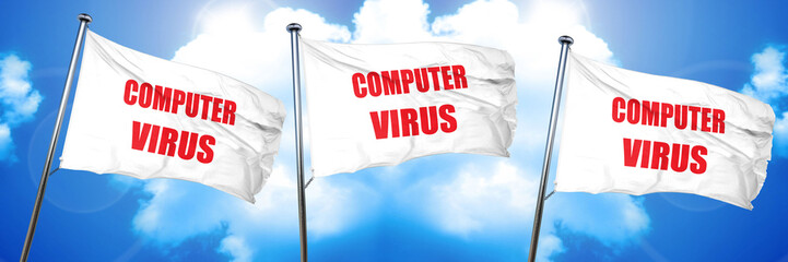 Virus removal background, 3D rendering, triple flags