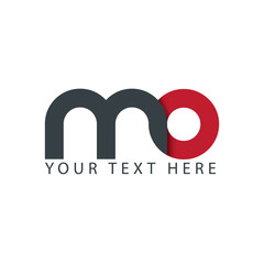 Initial Letter MO Rounded Lowercase Logo - obrazy, fototapety, plakaty