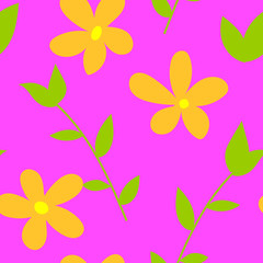 Nature flower wreath illustration seamless pattern background vector