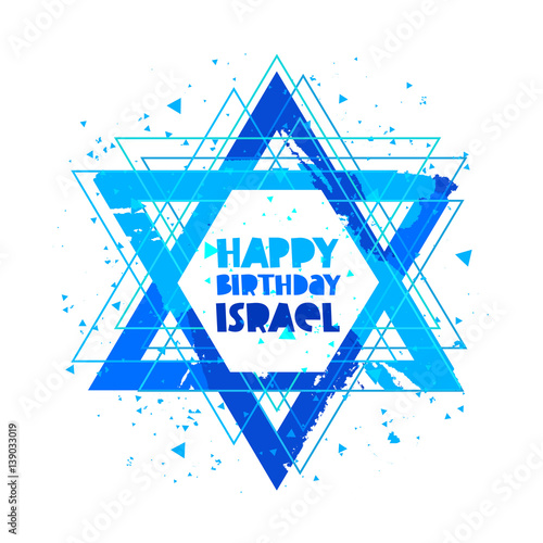 "Happy Birthday Israel. Lettering" Stock image and royaltyfree vector