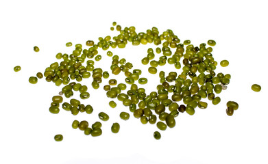 mung beans on a white background