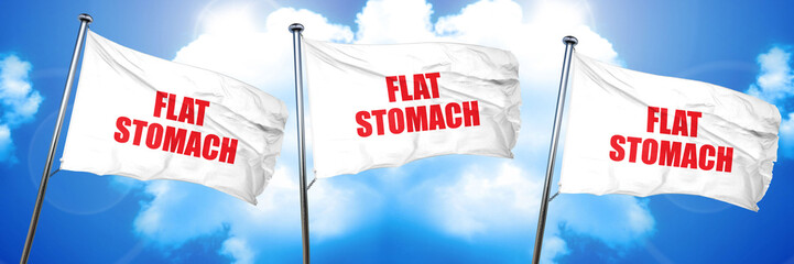 flat stomach, 3D rendering, triple flags