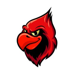 Cardinal bird cartoon mascot design
