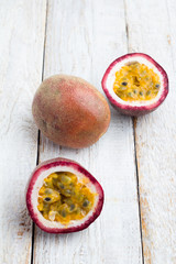 passion fruit on the table.