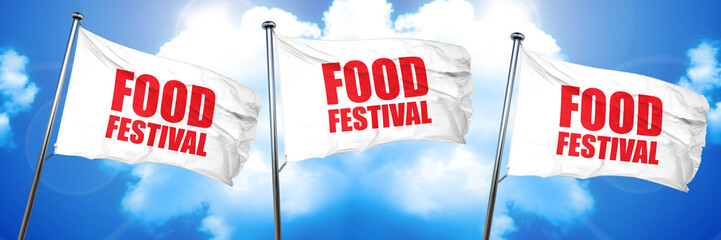 food festival, 3D rendering, triple flags