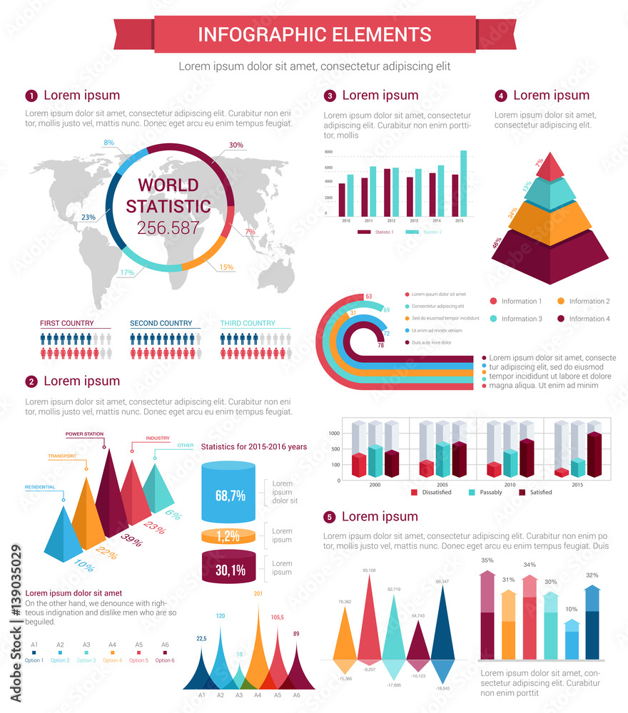 Poster Infographic element set for presentation design