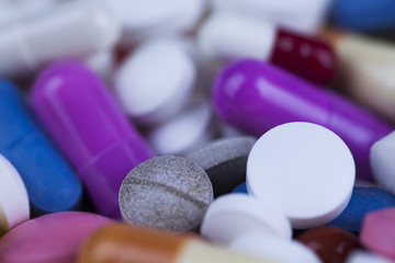 Medicine and healthy, Close up of capsules background