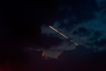 Skywriting from traces of aircraft engines with clouds