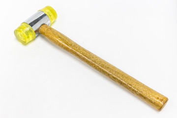 Plastic hammer on white background