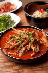 dakbal is korean style pub food Spicy chicken feet