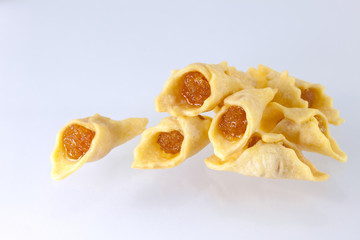 Pineapple pie isolated on white background