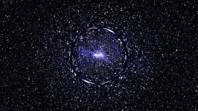 Loopable: Black Hole in Space / Spacetime Wormhole / Stars Background. Throbbing gravity anomaly in deep space with slowly sliding star field.