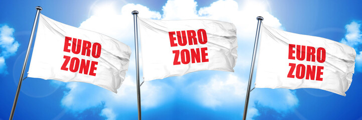 euro zone, 3D rendering, triple flags