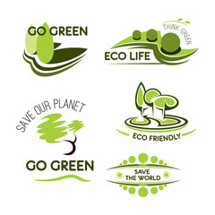 Ecology, nature and environment icon set