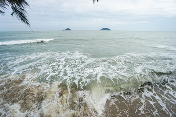 sea waves at the seaside in the afternoon