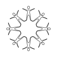 figure people making a star with their legs, vector illustraction design