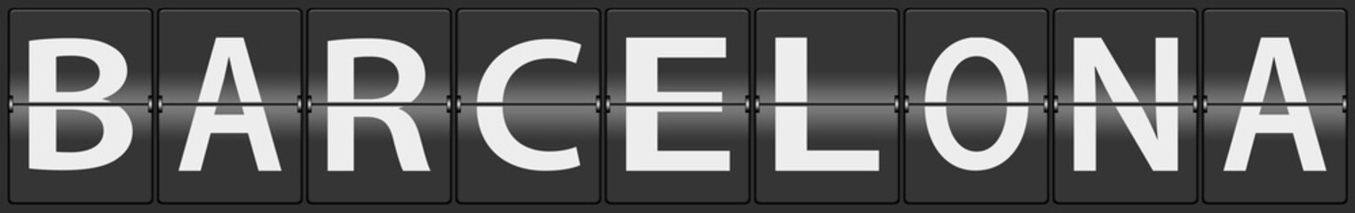 Fototapeta premium Barcelona on airport flipping panel