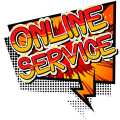 Fototapeta premium Online Service - Comic book style word on abstract background.